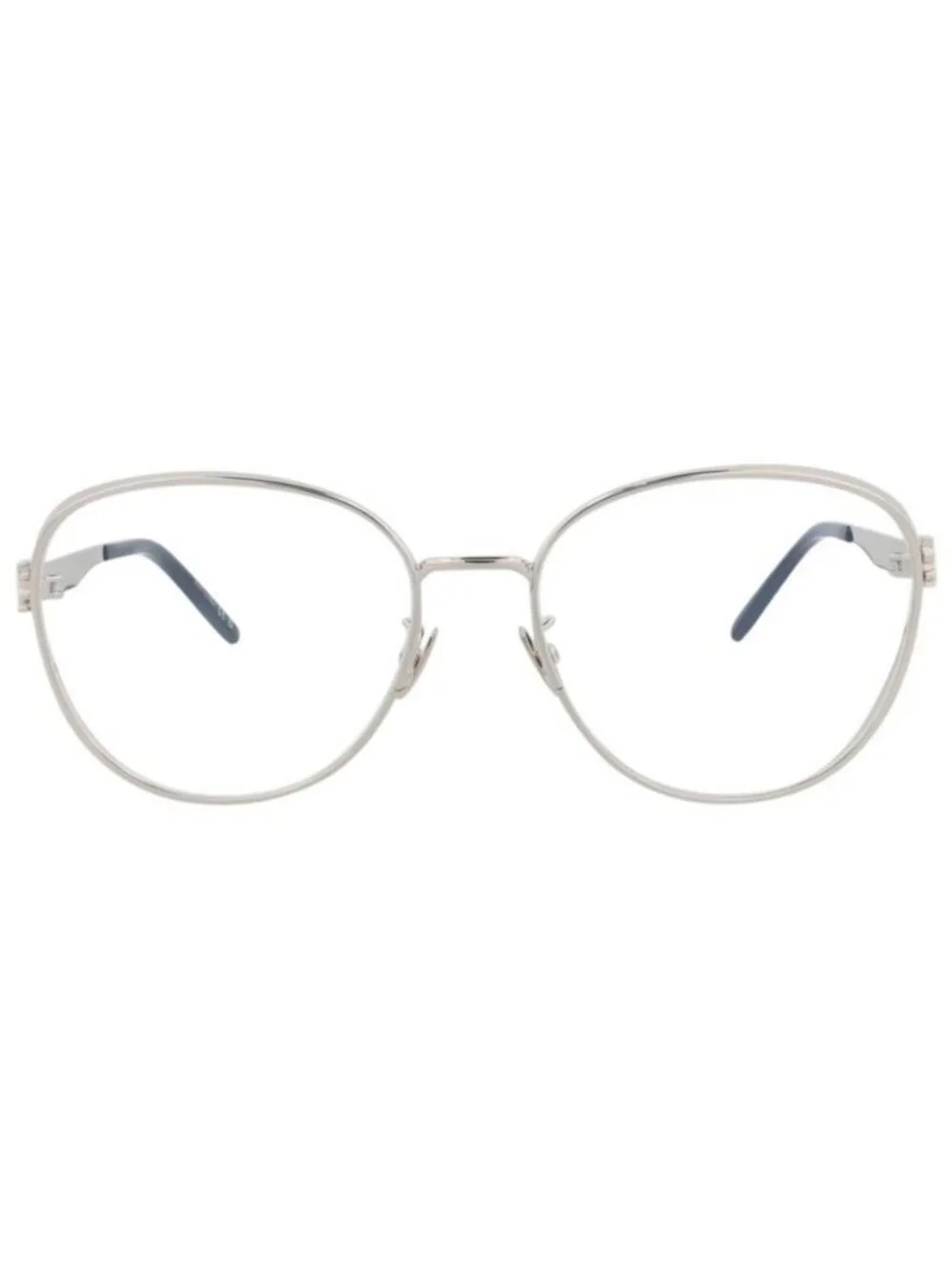 New Saint Laurent Womens Round/Oval Silver Silver Transparent Fashion Designer E